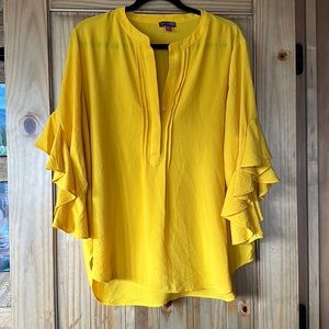 Vince Camuto | Yellow Ruffle Blouse